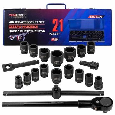 Набор инструментов ударных 21пр. 3/4''(6гр.) YATAFORCE YF-6212-5MPB