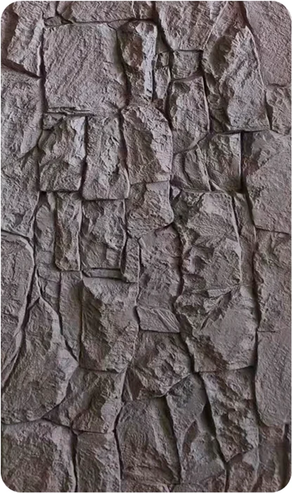 Полиуретановая панель под скалу, Серый / PU Stone panel rich gray 600х1200х20 мм