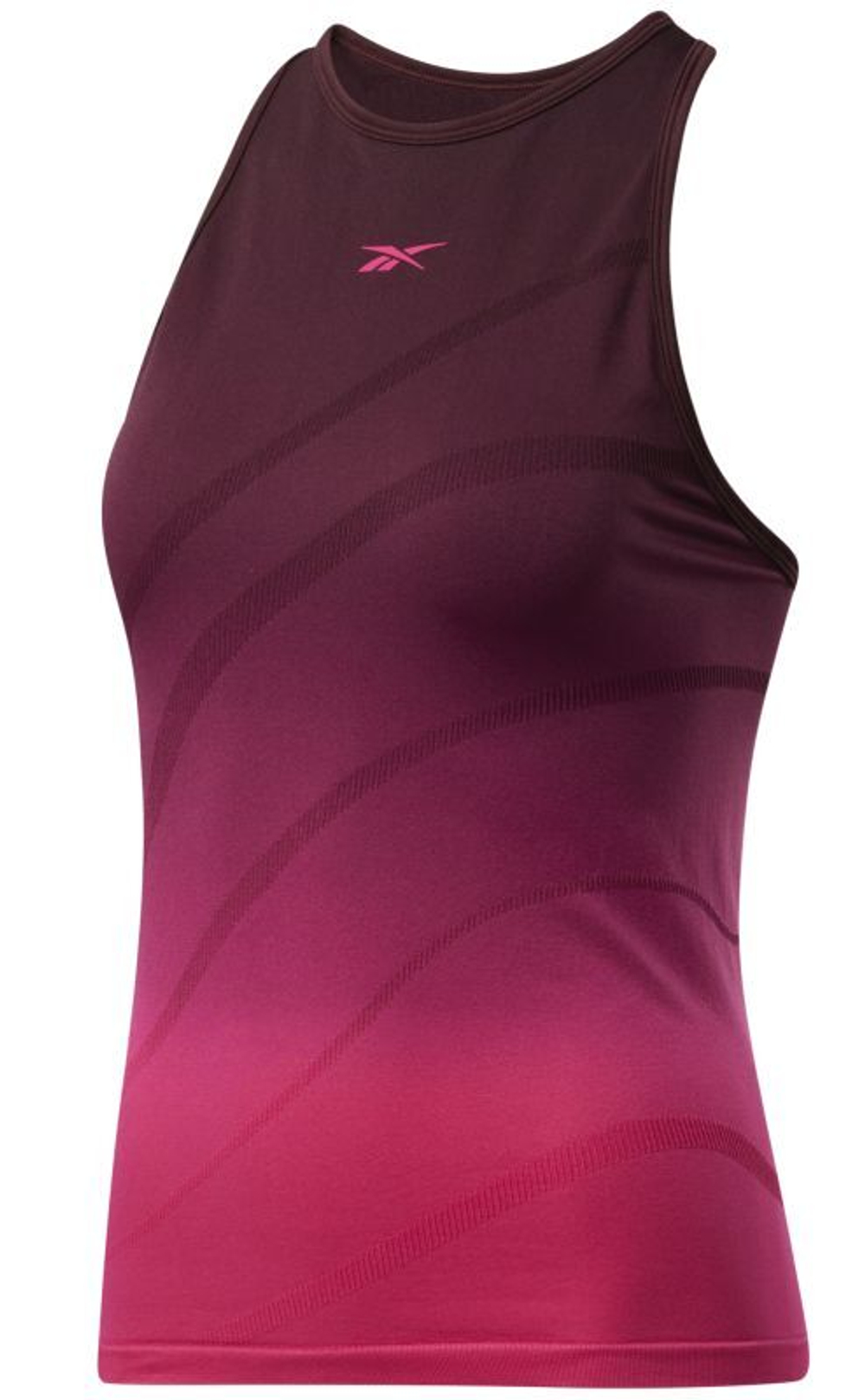 Женский топ теннисный Reebok United By фитнес Seamless Tank Top W - maroon/pursuit pink