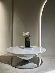 Стол журнальный 5121, Ø‎100х32 см, белый