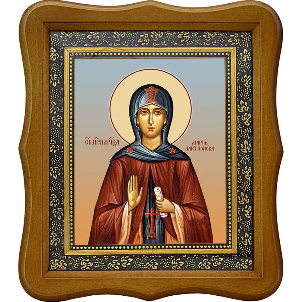 Мария Лактионова, послушница, преподобномученица. Икона на холсте. В киоте 15 х 18 см.