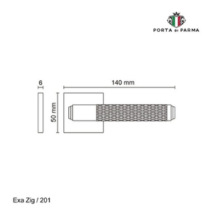 Ручка раздельная PORTA DI PARMA Exa Zig (K) BL черный