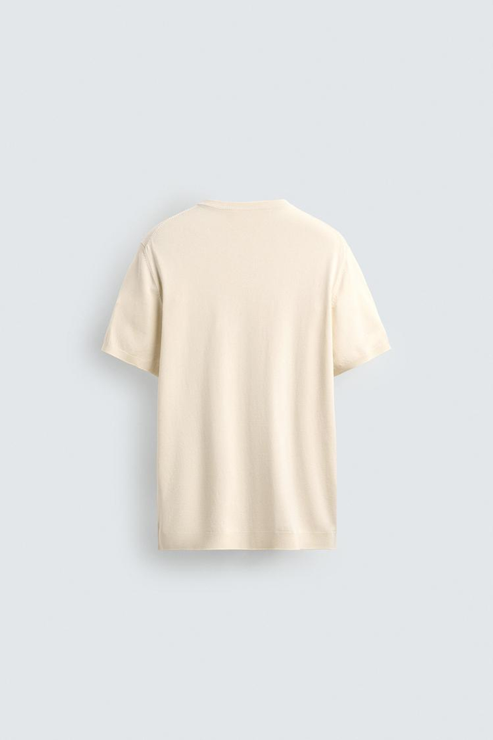 ZARA ФУТБОЛКА ИЗ СМЕСОВОЙ ВИСКОЗЫ, ЭКРЮ