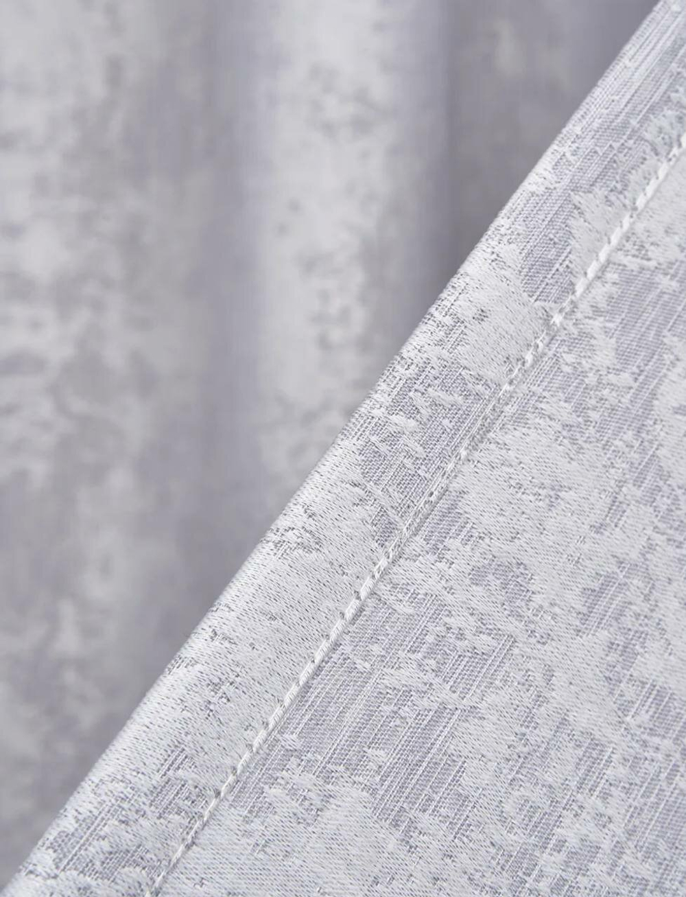 Шторы Rnice, мраморные, серые, жаккард, 150х260 см, крепление на шторной ленте, 2 шт