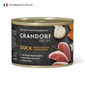 Консервы GRANDORF FRESH для собак, паштет из говядины с цукини и морковью