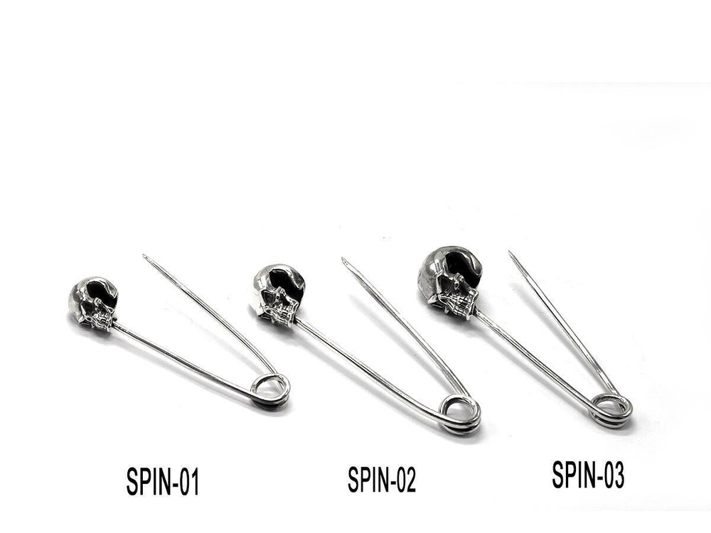 Булавка из серебра Pin-Skull-3 SPIN-03