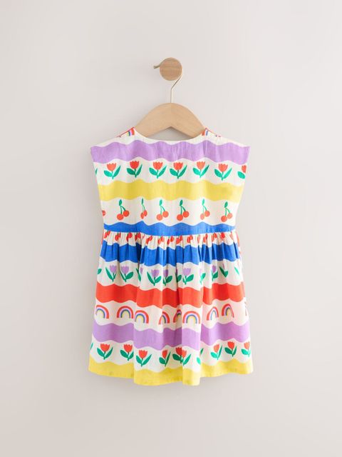 Сарафан для девочки Next AC9-280, Белый, Желтый, Сиреневый