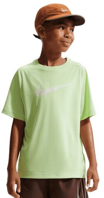 Детская теннисная футболка Nike Boys Dri-FIT Multi Short Sleeve - light liquid lime/white