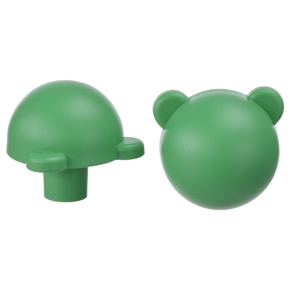IKEA GREJSIMOJS  (ИКЕА ГРЕЙСИМОЙС)  -  Ручка-кнопка - зелёный/медведь 38 мм