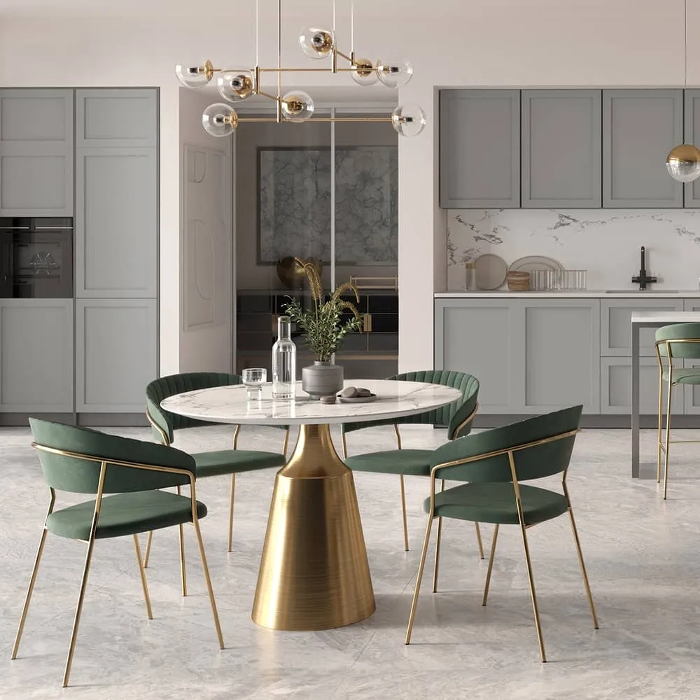 Стул Bradex Home Turin зеленый с золотыми ножками