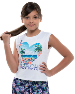 Футболка для девочки теннисная Lucky in Love Novelty Print Aloha Tank Girls - разноцветный
