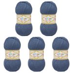 Пряжа Alize (Ализе) Baby Best / уп.5 мот. по 100 г, 240м, 418 светлый индиго