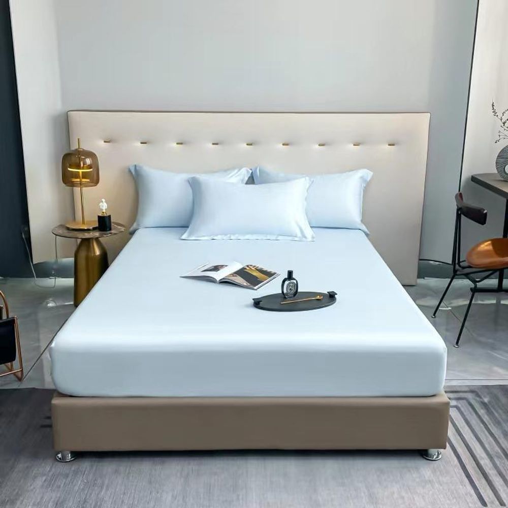 ZEPHYR HOME Простыня на резинке Египетский хлопок 200x200 голубой