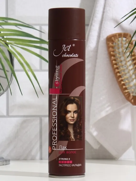 Лак для волос Jet chocolate Strong maxi "Экстра сильная фиксация", 300 мл