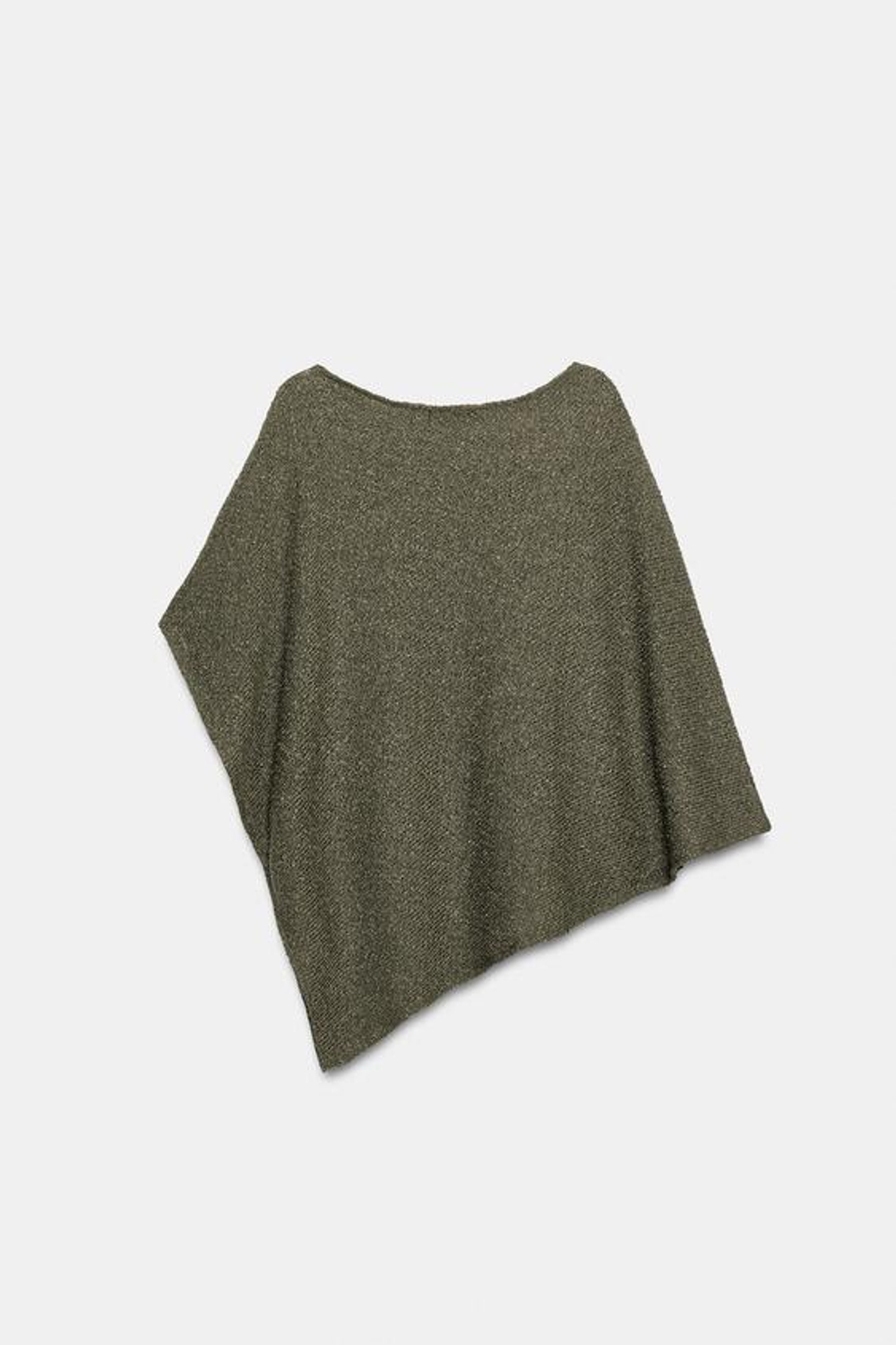 ZARA НАКИДКА АСИММЕТРИЧНОГО КРОЯ С БЛЕСТЯЩЕЙ НИТЬЮ, ХАКИ