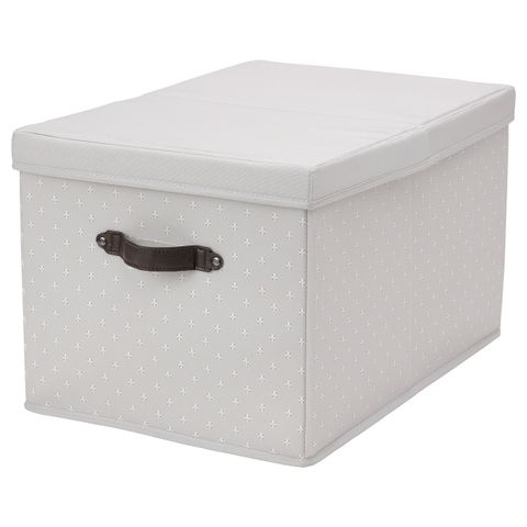 Коробка с крышкой IKEA BLADDRARE (БЛЭДДРАРЕ), Серый с рисунком, 35x50x30 см