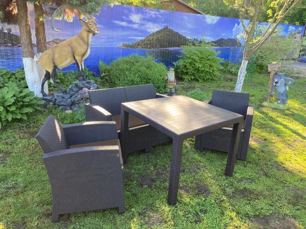 Комплект мебели под искусственный ротанг для отдыха Калифорния "California Lunch Set" арт.77787/77763/8422