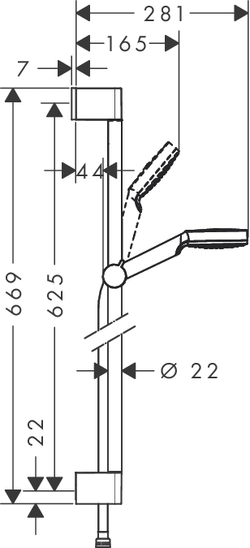 Душевой набор 26533400 Crometta Crometta 1jet, 0,65 м