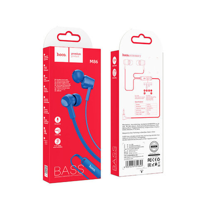 Проводные наушники Hoco M86 Oceanic universal earphones with mic blue
