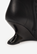 boots heel black leather