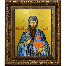 Лука Елладский преподобный отшельник. Икона на холсте.