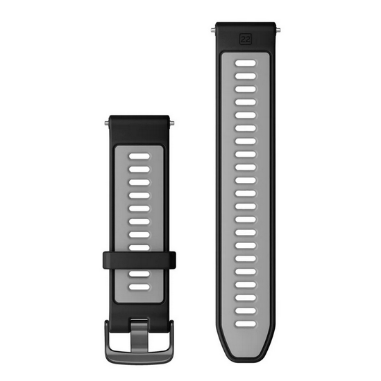 Ремешок Garmin Forerunner 22 мм, черные/серые силикон 010-11251-9Y