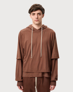 RICK OWENS DRKSHDW ХУДИ КОРИЧНЕВАЯ HUSTLER