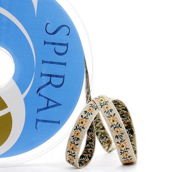 Лента (тесьма) жаккардовая 10 мм / 15 метров, с люрексом, 03, Safisa (Spiral)