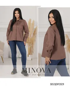 Блуза 2029-кофейный Minova
