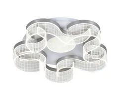 Люстра потолочная светодиодная NewRgy 3450/5C WHITE+BRUSHED GREY, 56 Вт, серая и белая