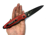 Раскладной нож Shot, D2 Black Stonewash Red