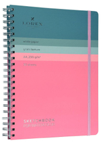 Скетчбук А4 30л. "Lorex curly aquarelle gradient touch" 200г/м2 тонированная бумага, тв.облистер soft to