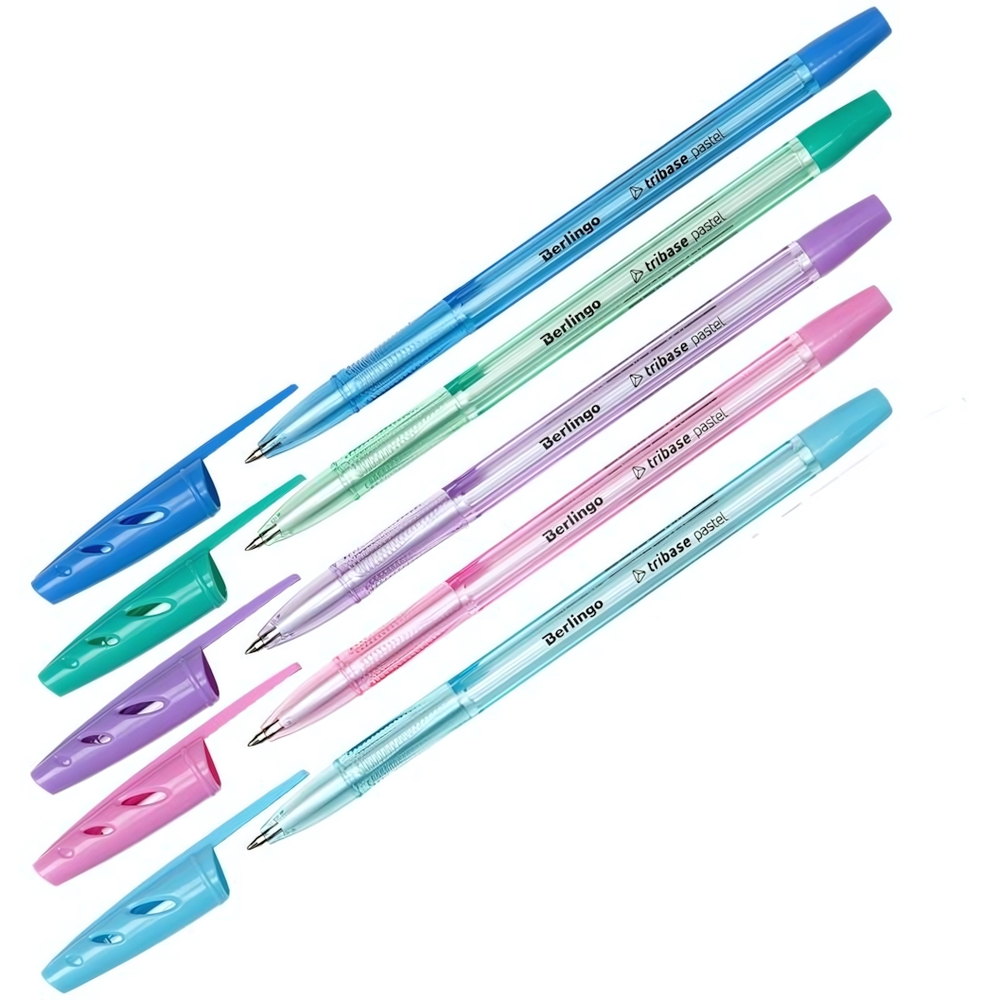 Ручка шариковая 0,7мм синяя "Tribase Pastel" (Berlingo)