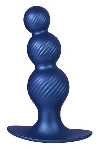 Синяя анальная елочка 5 Inch Silicone Anal Plug - 14 см. (Цвет: синий)