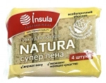 Губка для посуды «Insula» крупнопористая супер пена Natura Professional 4 шт
