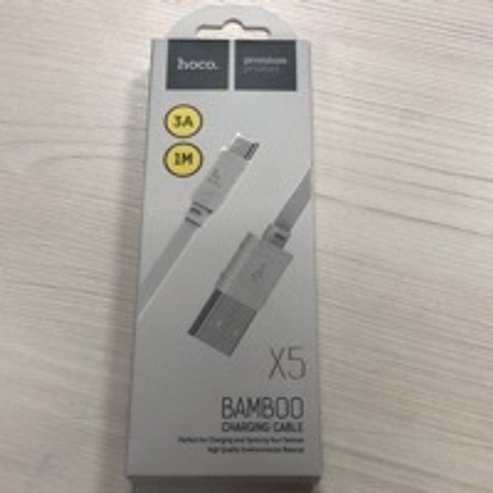 Кабель USB - Type-C Hoco X5 (плоский) Белый