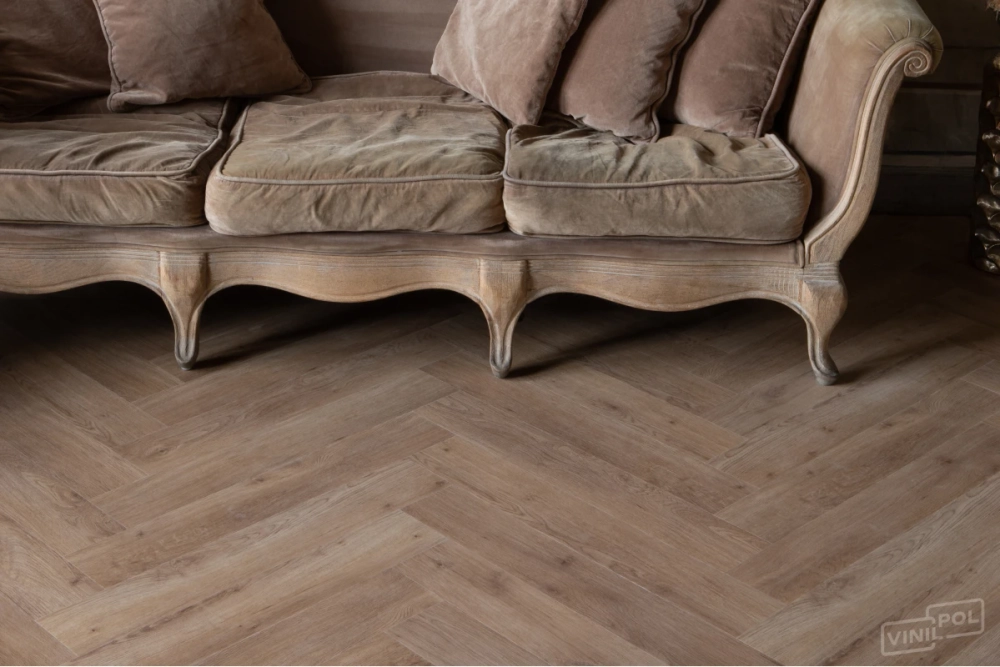 Кварц-винил SPC Vinilam VinilPol Herringbone 7 мм Паркет Бруно 1.355 м2