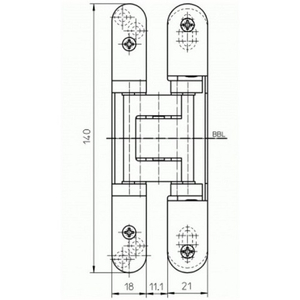 Петля скрытая TECTUS TE 205 3D до 40кг SIMONSWERK хром матовый