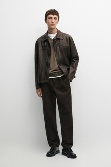 Massimo Dutti Вельветовые брюки-джоггеры, коричневый