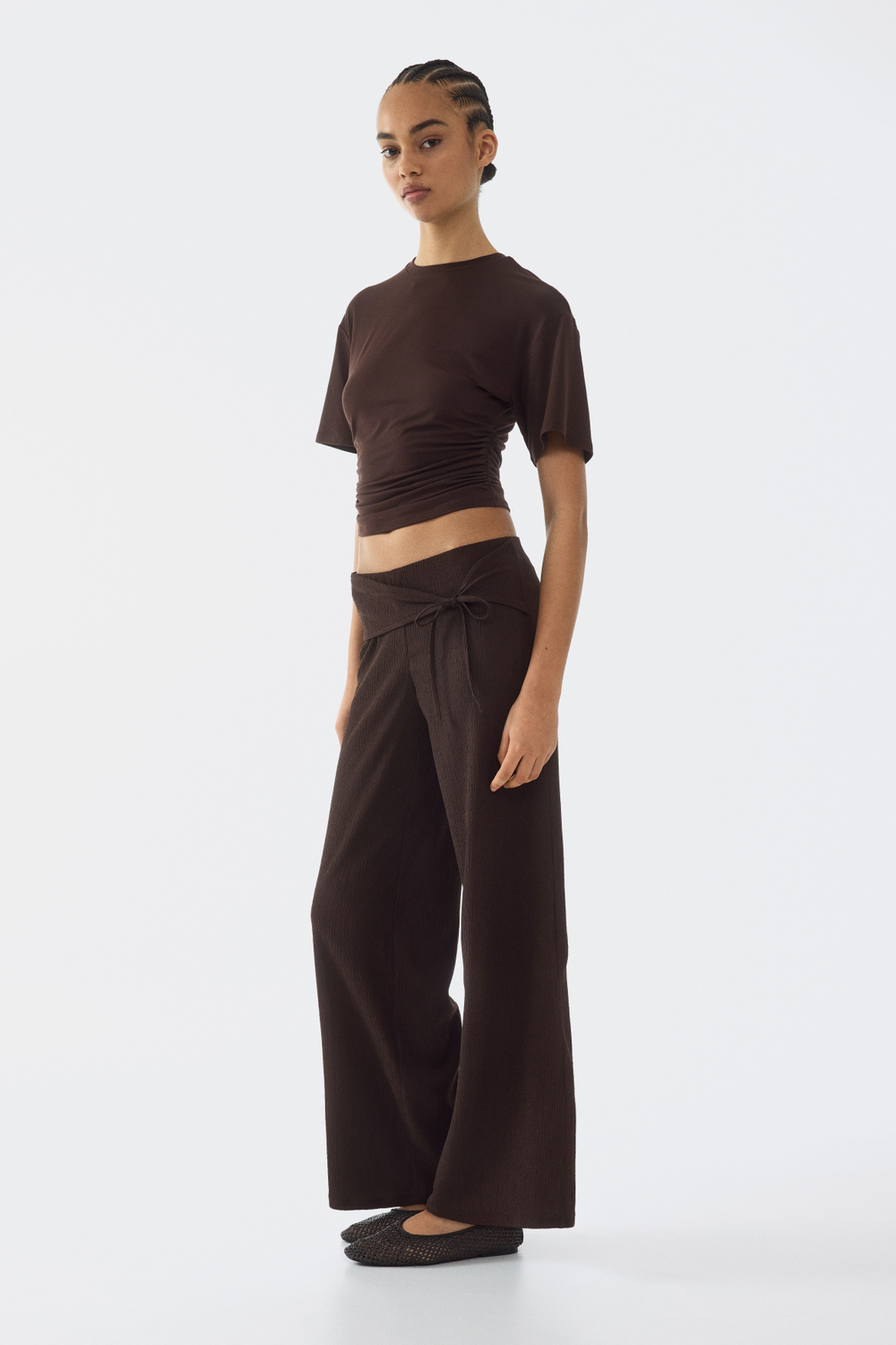 Брюки из джерси со шнуровкой - H&M