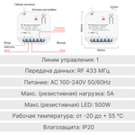 Реле GRITT Core 2.0 в подрозетник 1 линия CR2201