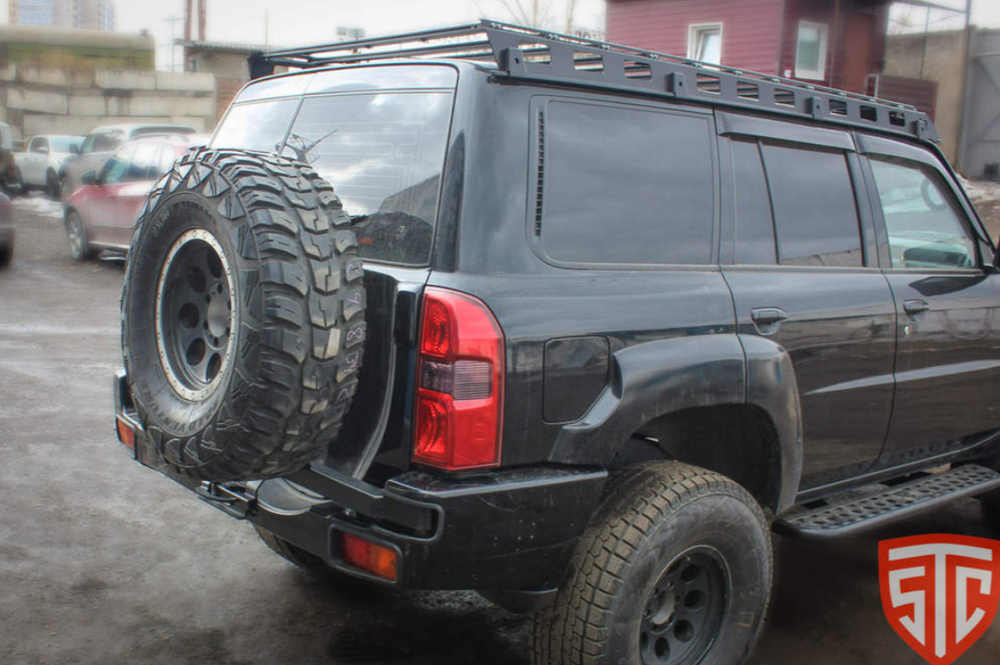 Калитка в штатный бампер Nissan Patrol Y61 (c 2004 г.в) (Усиленная)