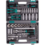 Набор инструментов, 1/2", 1/4", CrV, 69 предм.// STELS 14108