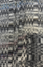 Трикотаж шерсть принт зигзаг, серый, белый, черный, дизайн MISSONI