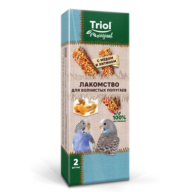 Лакомство Triol Original с медом и хитином для попугаев 2 шт, 55 г
