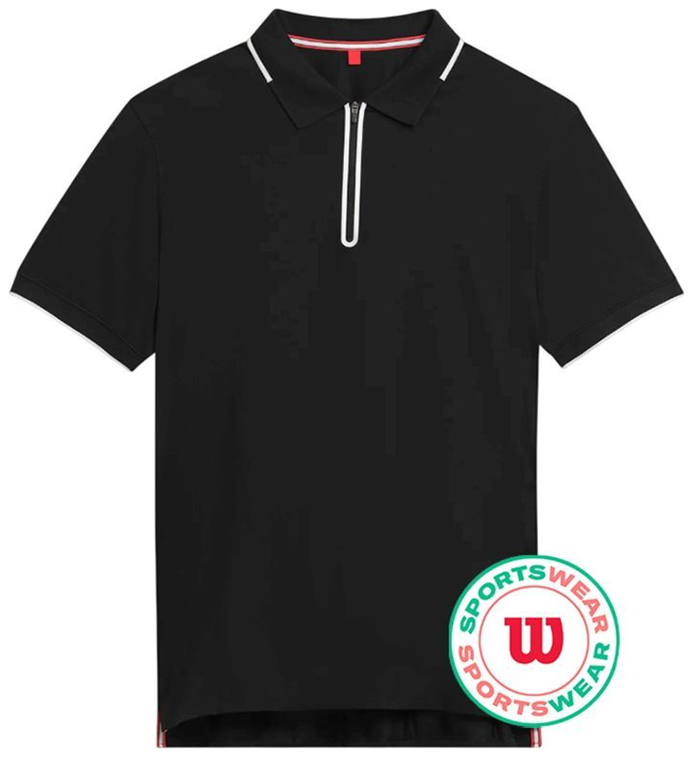Мужское теннисное поло Wilson Advantage Zip - черный