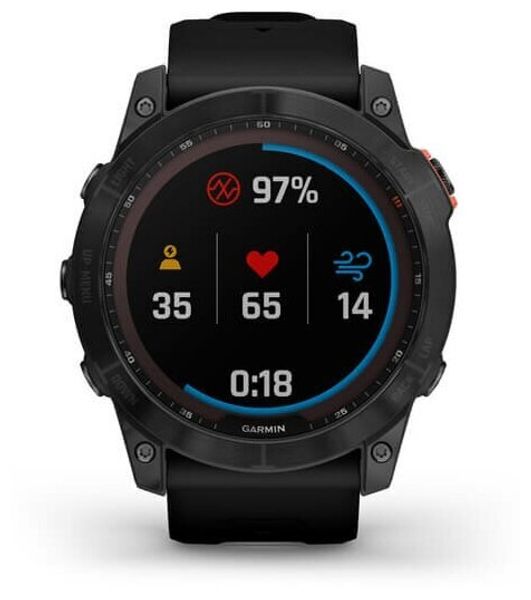 Умные часы Garmin Fenix 7X Solar серый с черным ремешком