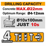 Аккумуляторный бесщеточный перфоратор SDS-Plus INGCO CRHLI20208 INDUSTRIAL 20 В 2 Дж