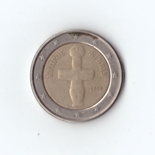 2 евро 2008 года. Кипр. Помосский идол VF