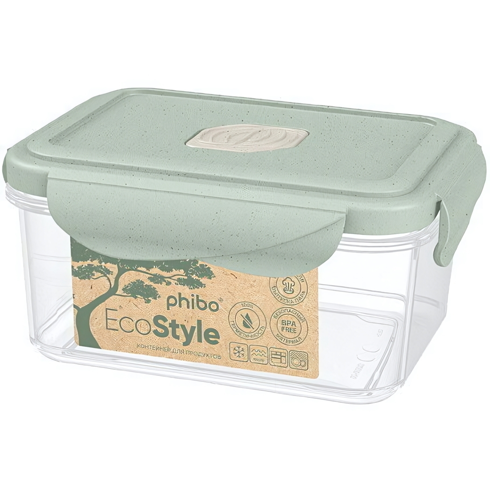 Контейнер для продуктов с клапаном 0,5л «ECO STYLE» зеленый флэк